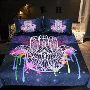 Mandala Quilt Cover Set - Hamsa Hand