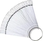 HAKIDZEL 50Pcs Transparent Nail Art Display Boards Practice Templates for Professional Nail Design for Home Use for Showcasing Nail Polish and Techniques