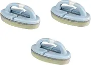 Zerodeko 3-Piece Round Pool Cleaning Brush Set Folding Sponge Brush Handle for Swimming Pool Cleaning Accessories Random