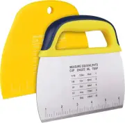 Dough Scraper Chopper 2 Pcs, Stainless Steel Dough Cutter with Grip