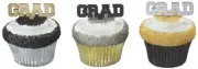 Graduation Cake Toppers Grad Cupcake Picks One Dozen