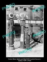 OLD POSTCARD SIZE PHOTO OF UNION MOTOR SPIRIT & SHELL OIL PETROL BOWSERS c1930s