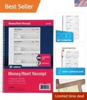 Spiral Bound 2-Part Carbonless Receipt Book - 200 Sequentially Numbered Sets