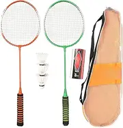 Baxnore Training Badminton Racket Set, Steel Alloy Badminton Racket, Comfortable Grip Badminton Set, Badminton Racket Shuttlecocks Set for Training