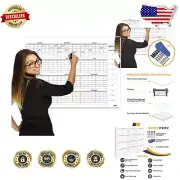 Crisp Super Jumbo Wall Calendar 58"x42" - Never Folded, Hassle-Free Erasing