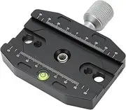 Quick Release Plate Clamp for ARCA Swiss, CNC Machining Camera Tripod Mount Adapter with 2 Bubble Levels for Tripod Ballhead Universal Quick Change Seat, Monopod Head