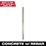 Milwaukee 4-Cutter SDS-MAX Drill Bit 3/4" x 13" Carbide for Brick, Concrete