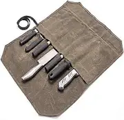 Lertenys Chef Knife Roll Bag, Canvas Knife Box Organizer, Portable 7 Slot Knife Cutlery Tool Roll Bag with Packaging