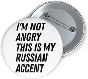 [Teegarb Letter Blanket] Funny Pinback Button Pin Badge Saying My Russian Accent Sarcastic Novelty Sayings Russia Fathers Wife Husband