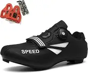 [SDEQA] Mens Cycling Shoes Women Road Bikes MTB Shoes Compatible with Look SPD SPD-SL Delta Cleats Breathable Outdoor Cycle Shoes Mountain Bicycle Shoes