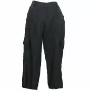 EILEEN FISHER Graphite Gray Organic Linen Crop Cargo Pants 8