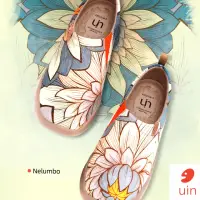在飛比找momo購物網優惠-【uin】西班牙原創設計 女鞋 荷與蓮彩繪休閒鞋W01010