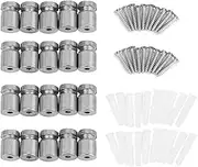 20, Stainless Steel, Glass Standoff Mounting Bolt M12*20mm, 304, 20pcs, with Buffer Rubber Circle, for Advertise Board, Shop Sign, Mirror