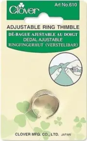 Clover Adjustable Ring Thimble - Makes Sashiko Embroidery Easy - For Quilting