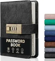 WEMATE Password Book with Lock, Password Book with Alphabetical Tabs, 600+ Password Space, Logbook with Lock