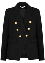 Veronica Beard Miller Dickey Double-breasted Blazer - Black - 14 14