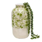 Glazed Green Stoneware Look Vase 37cm
