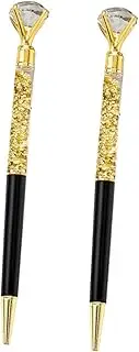 Amosfun Luxury Large Crystal Diamond Ballpoint Pen Metal Pen Roller Ball for Office Anniversary Black