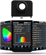 Handheld Spectral Illuminance Meter with Wavelength 350-800nm HPCS-330P Light Spectrometer PPFD PAR Meter with 3.5inch LCD Screen for Home, Plant Growth Lab