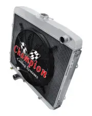 ER Champion 4 Row Radiator W/ 16" Fan for 1967 Ford Custom V8 Engine #MC67GL (for: Ford)