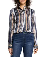 NIC & ZOE Animal Stripe Shirt