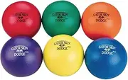 S&S Worldwide Gator Skin Middle School Dodgeballs Assorted Color 65PU Coated Foam Balls SOft No-Sting Balls For PE Games, After School Programs, and Backyard Ideal For Ages 10 to 14 Set Of 6