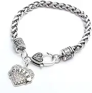 [ATDMEI] Cheer Hope Nurse Teacher Blessed Faith Believe Dance Bracelet Alloy Zircon Jewelry