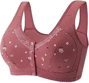 XWSM Middle Elderly Ladies Bra Plus Size Ultra Soft Comfort Cup Bra Seniors Women Front Closure Wireless Bralette Vest Tops (Color : B, Size : 95/42ABC), B