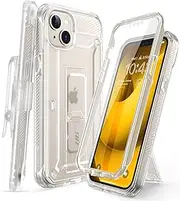 SUPCASE Unicorn Beetle Pro Case for iPhone 14 Plus 6.7", with Built-in Screen Protector & Kickstand & Belt-Clip Heavy Duty Rugged Case (Clear)