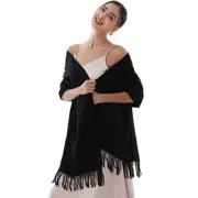 Winter Scarfs for Women Pashmina Shawls Wraps for Evening Dresses Large Black