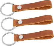 [OATIPHO] 3pcs Leather Key Charms Keychain Western Style Leather Key Holder Anti-lost Keychain For Car Office Home Leather Keychain For Men Women