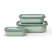Mepal Cirqula 3 Piece Rectangular Multi Bowl Containers Small - Nordic Sage