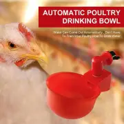 Chicken Water Cups Automatic Chicken Feeder Waterer Bowl for Poultry (Red)