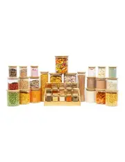 [Little Label Co] Bamboo Glass Jars Deluxe Pack in Clear