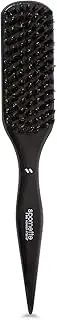 Spornette Boar Bristle Hair Brush for Women - Big Wonder Teasing Brush with Boar & Tourmaline Nylon Bristles - Tapered Handle for Back Brushing, Combing and Creating Volume & Slick Backs (Black)
