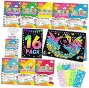 Scratch Art Party Favors for Kids: Rainbow Scratch Notebook Kids Art 16 Pack