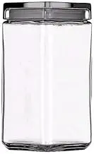 Anchor Hocking Stackable Jar with Glass Lid, 1.89 Litre Capacity