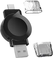 Aedlcal Wireless Charger for Apple Watch, Cordless Magnetic Charger for iWatch with USB-C & USB-A Fast Charging Portable Travel Charger for Apple Watch SE/Ultra 2/Series 9 8 7 6 5 4 3 2 (A-Black)
