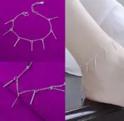 1 PC Solid Silver Chain Anklet Foot Ankle Girls Women Jewelry #129