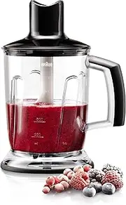 Braun 3-in-1 Blender Attachment MQ40BK, Mixer, Chopper and Ice Crusher Attachment for Hand Blender, Compatible with Braun MultiQuick MQ3, MQ700, MQ5, EasyClick System, Capacity 1.25 l, Black