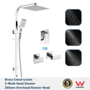 Decaura Dual Shower Head Set Square Bathroom Wall Tapware Mixer Taps Sliding Bar