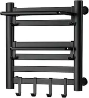 Towel rack Heated Towel Rail Intelligent Electric Heated Towel Rail Household Constant Temperature Towel Warmer, Clothes Rack Space Aluminum Carbon Fiber Heated Towel Rail with Removable