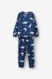 [Cotton On Kids] Cotton On Kids - Ace Long Sleeve Pyjama Set - In the navy/dino glow 8 IN THE NAVY/DINO GLOW