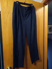 Womens Nine West Blue High Rise Straight Pants Sz 12 68%poly 30%rayon 2% spandex