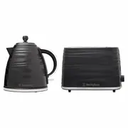 Westinghouse Kettle and 2 Slice Toaster Pack Black