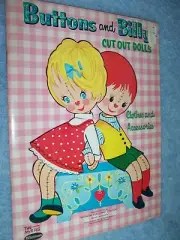 1963 Whitman- Buttons and Billy cut-out dolls (Original UNCUT!)