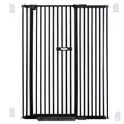 riin Extra Tall 150cm Baby Pet Security Gate Metal Safety Guard Tension Pressure Mounted for Children Dog Kitten Adjustable Width Range 105-115cm Largest Gap Between Bars 42mm Model B3 Black