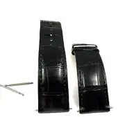 Authentic Baume Mercier Black Leather Watch Band for Deployant Clasp 22mm .…..