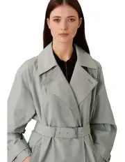 [Calvin Klein] Cotton Nylon Trench Coat in Grey