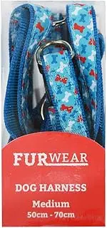Dog Harness Medium - Bones Blue